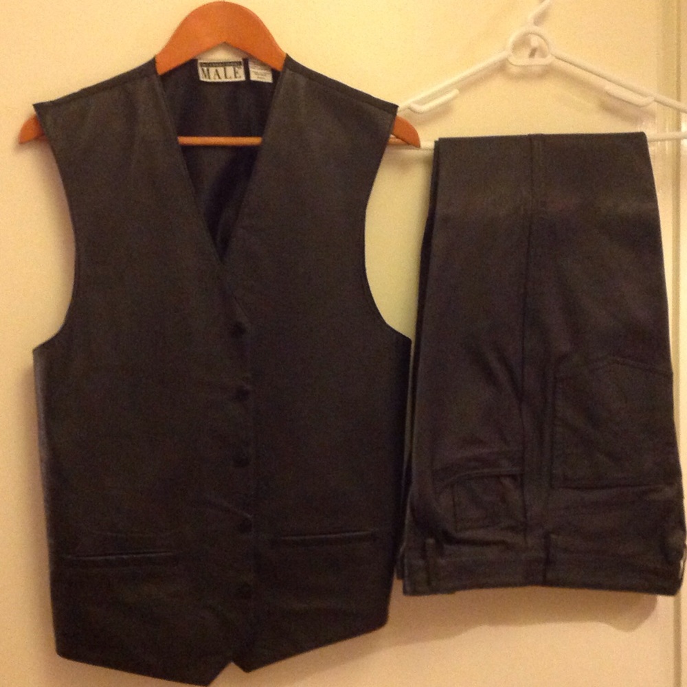 Vest and pants all in genuine leather